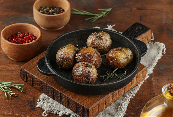 Мини картофель с розмарином на мангале